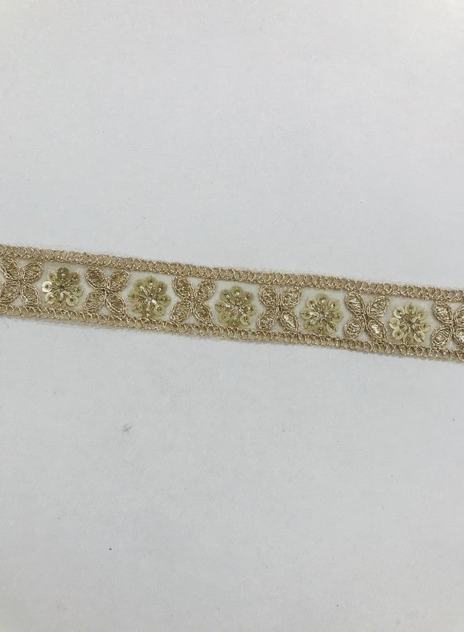 PREMDAS LACES LACE Border with Sequins and Zari Dori Embroidery Work for Saree, Kurti, Dress, Bandhani, Lehenga, Decorative Ribbon (PAL MAT) - Image 3